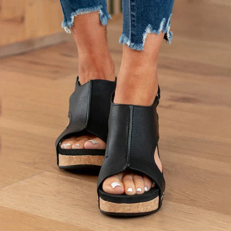Herr Sandaler Fritidssandaler Ergonomiska Veganläder med Justerbara Remmar-5
