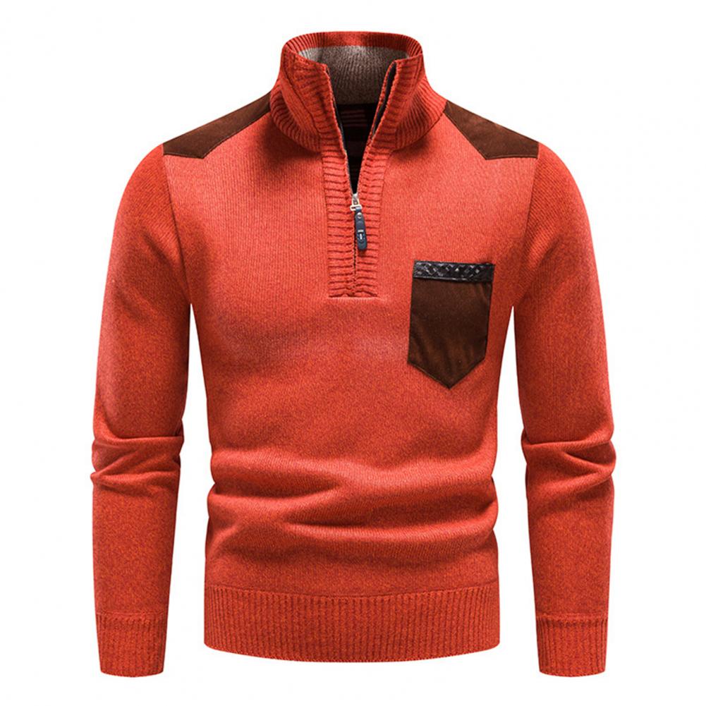 Herr Vintertröja Hög Hals Halv Blixtlås Polyester 2