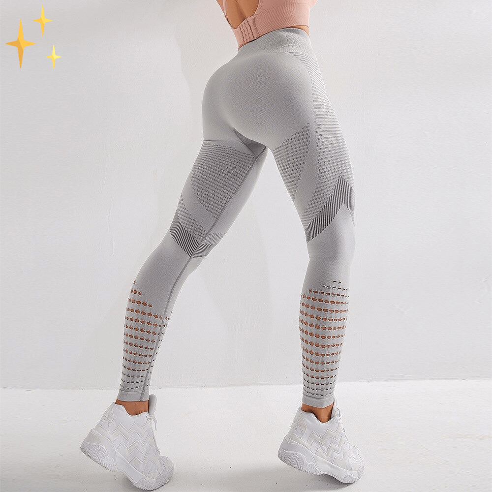 Dam Sportleggings Höga Midja Sömlösa Andningsmaterial-2