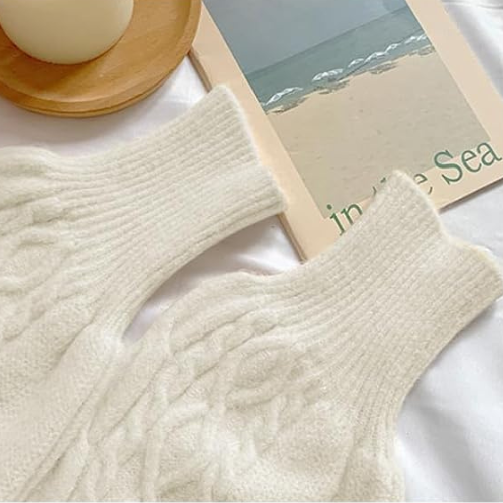 Stickad Dam Tröja med Cirkulär Hals och Flätmönster – Mjuk Loose Fit, Perfekt för Alla Tillfällen 3