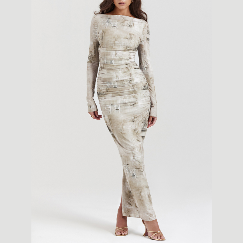 Variant image for Maxiklänning Dam Mönstrad Lätt Material-6