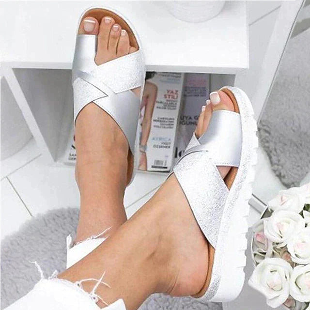 Dam Sandaler Sommar Komfortabel Syntetmaterial-2