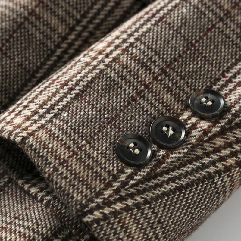 Kvinnors Rutig Blazer Långärmad Polyester Syntetfiber 6