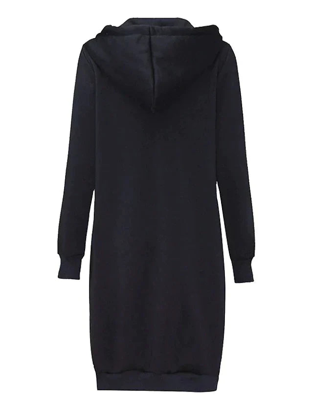 Kvinnor Hoodie Avslappnad Stil Justerbar Huva Mjuk Tyg-2