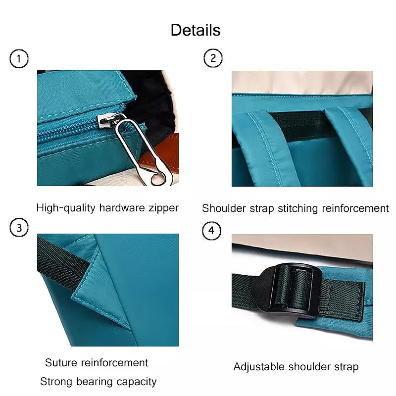 Kvinnors Skolryggsäck Trendig Hållbar Polyester med Flera Fack-4