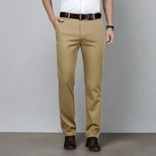 Herrbyxor med Stretch Rak Design Högkvalitativt Tyg-1