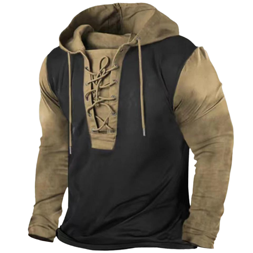 Dam Hoodie Vintage med Snörning och Sidfickor i 100% Bomull-4