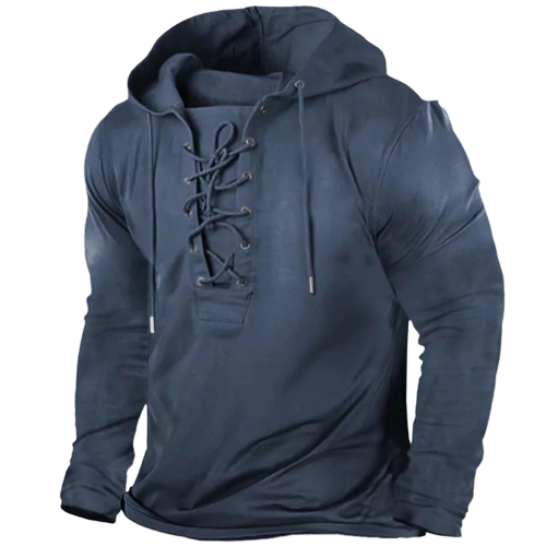 Dam Hoodie Vintage med Snörning och Sidfickor i 100% Bomull-6
