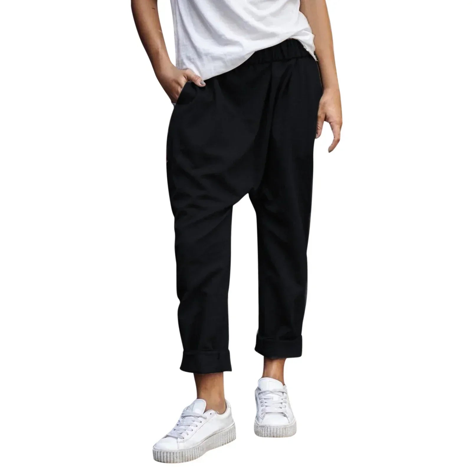 Unisex Linnebyxor Avslappnad Stil Lätt Material-2