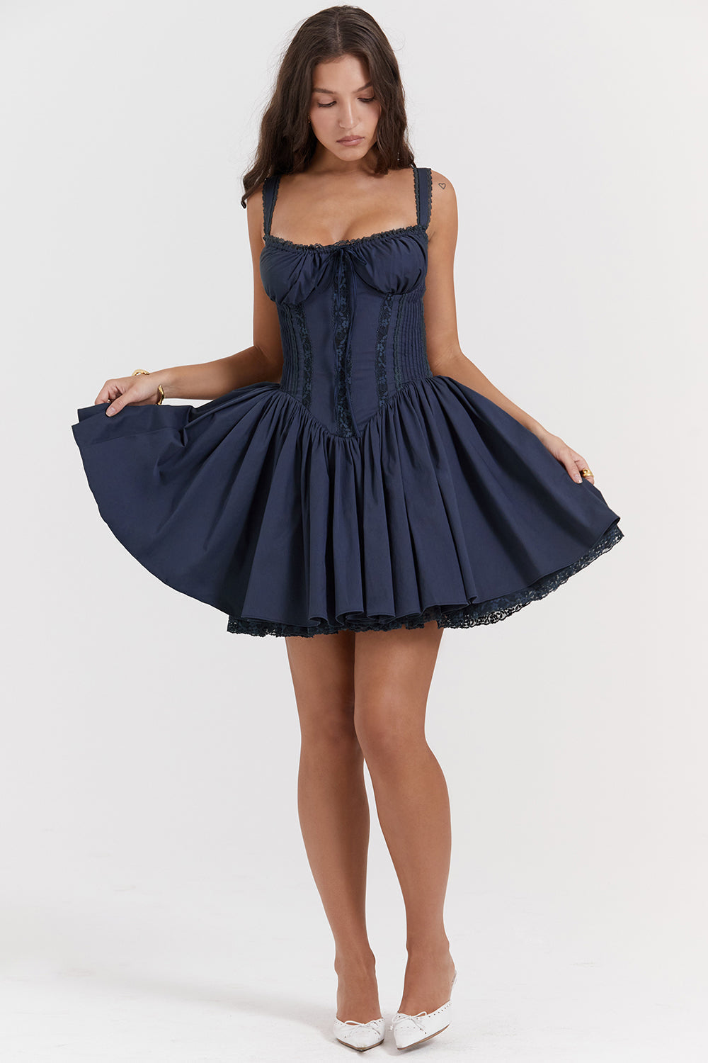 Dam Klänning Minikorsett Elegant Polyester-4