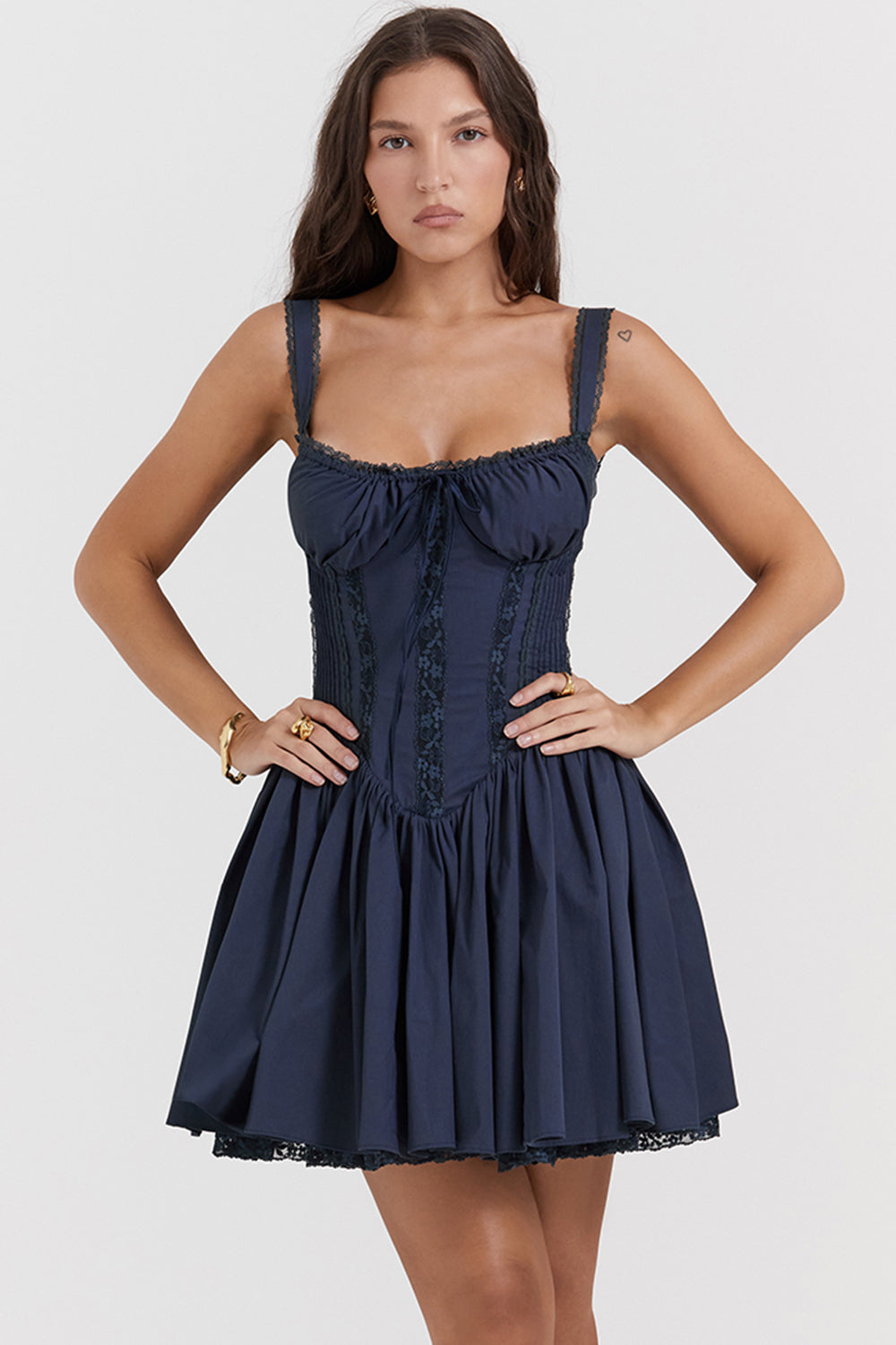 Dam Klänning Minikorsett Elegant Polyester-5