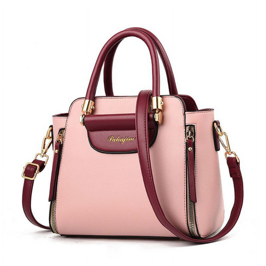 Handväska Dam Bicolor PU-läder Elegant Axelväska-1