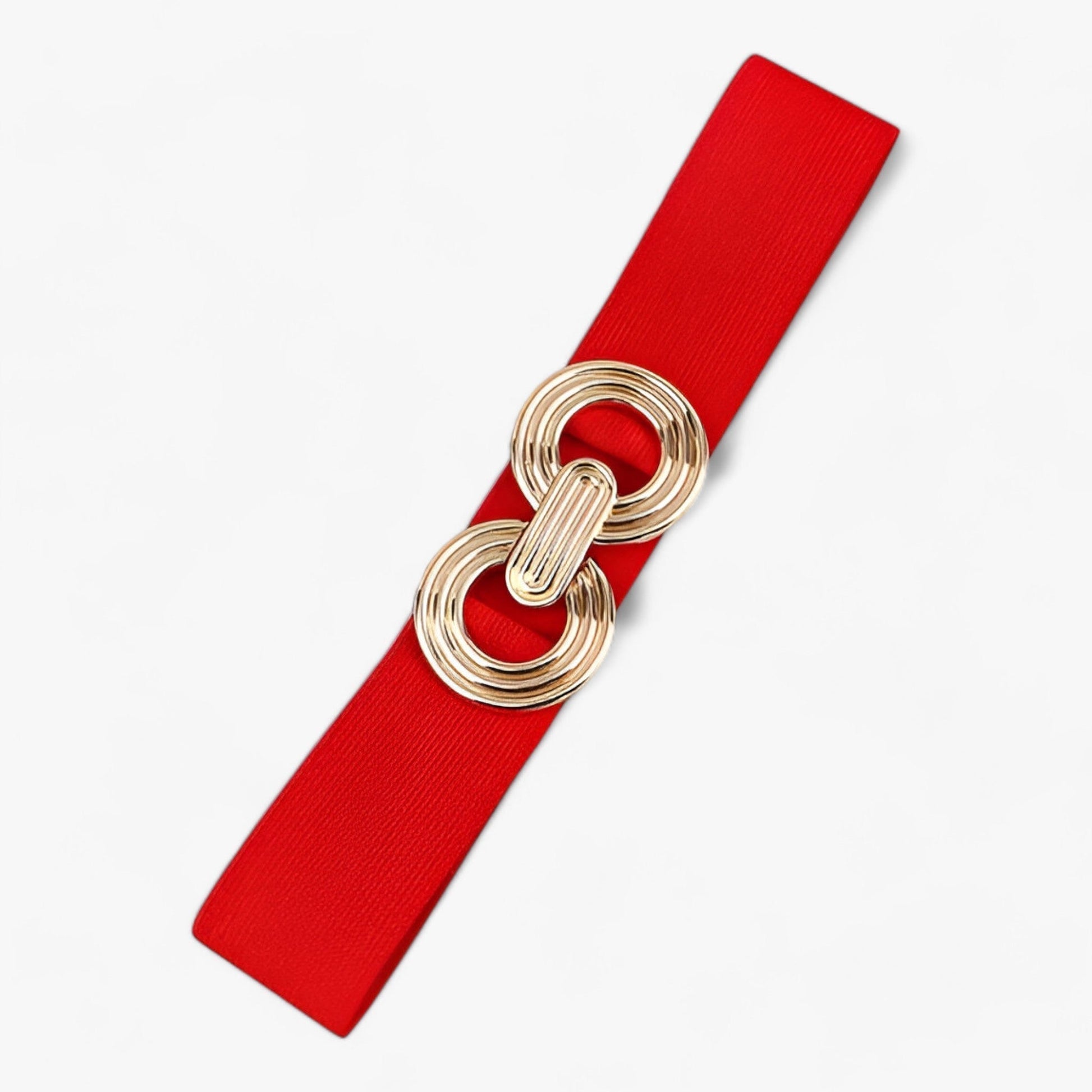 Kvinnors Elastiska Midjebälte Rund Spänne Justerbar Design-5