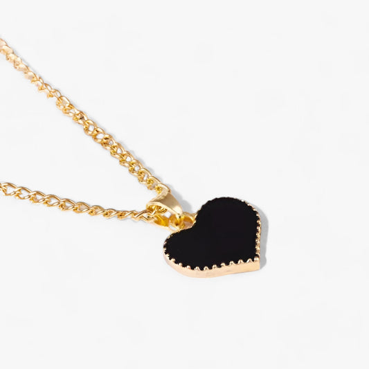 Halsband Dam Vintage Röd HjÀrtanhÀngare i Legering och Akryl 1