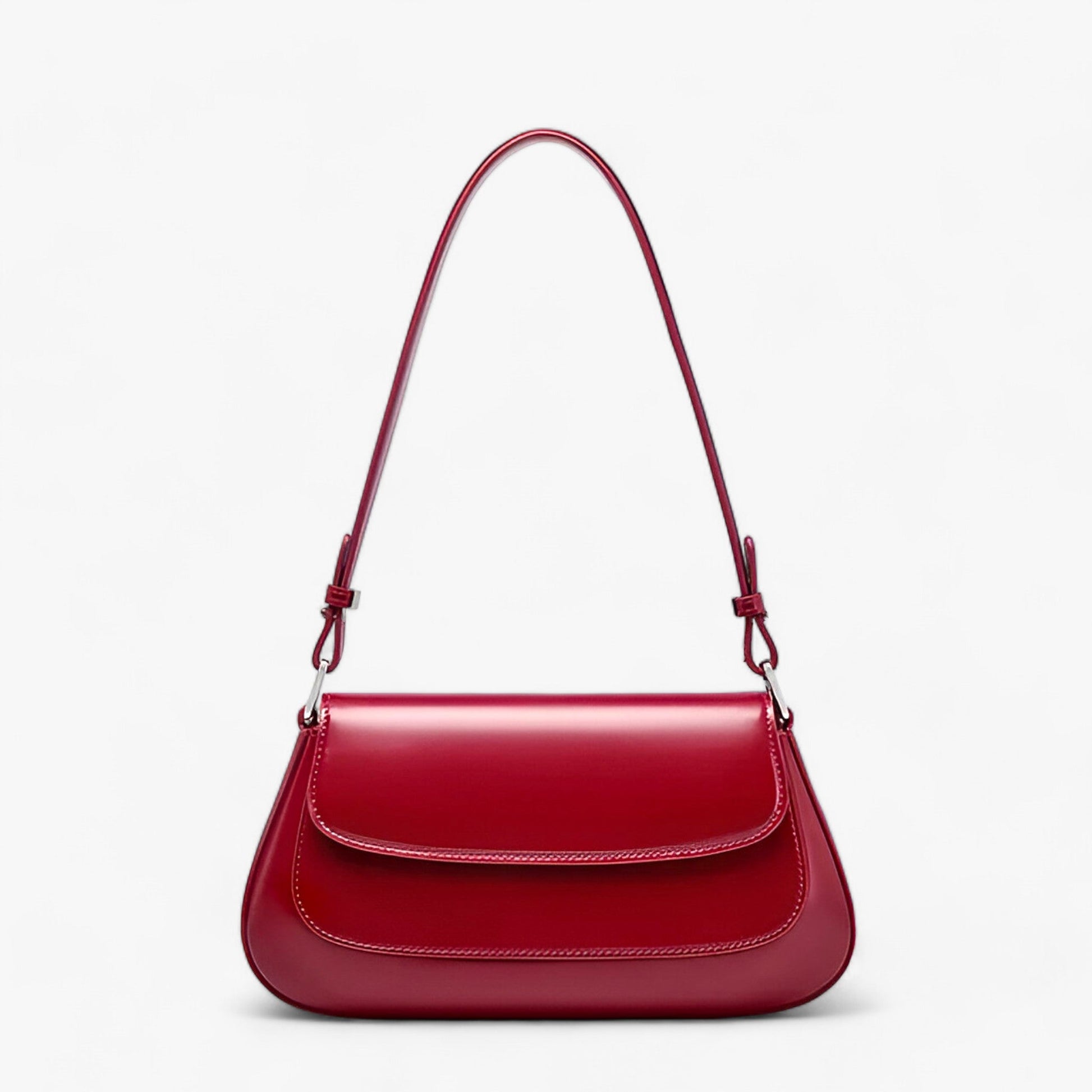 Dam Axelväska Vintage Stil Äkta Läder 4