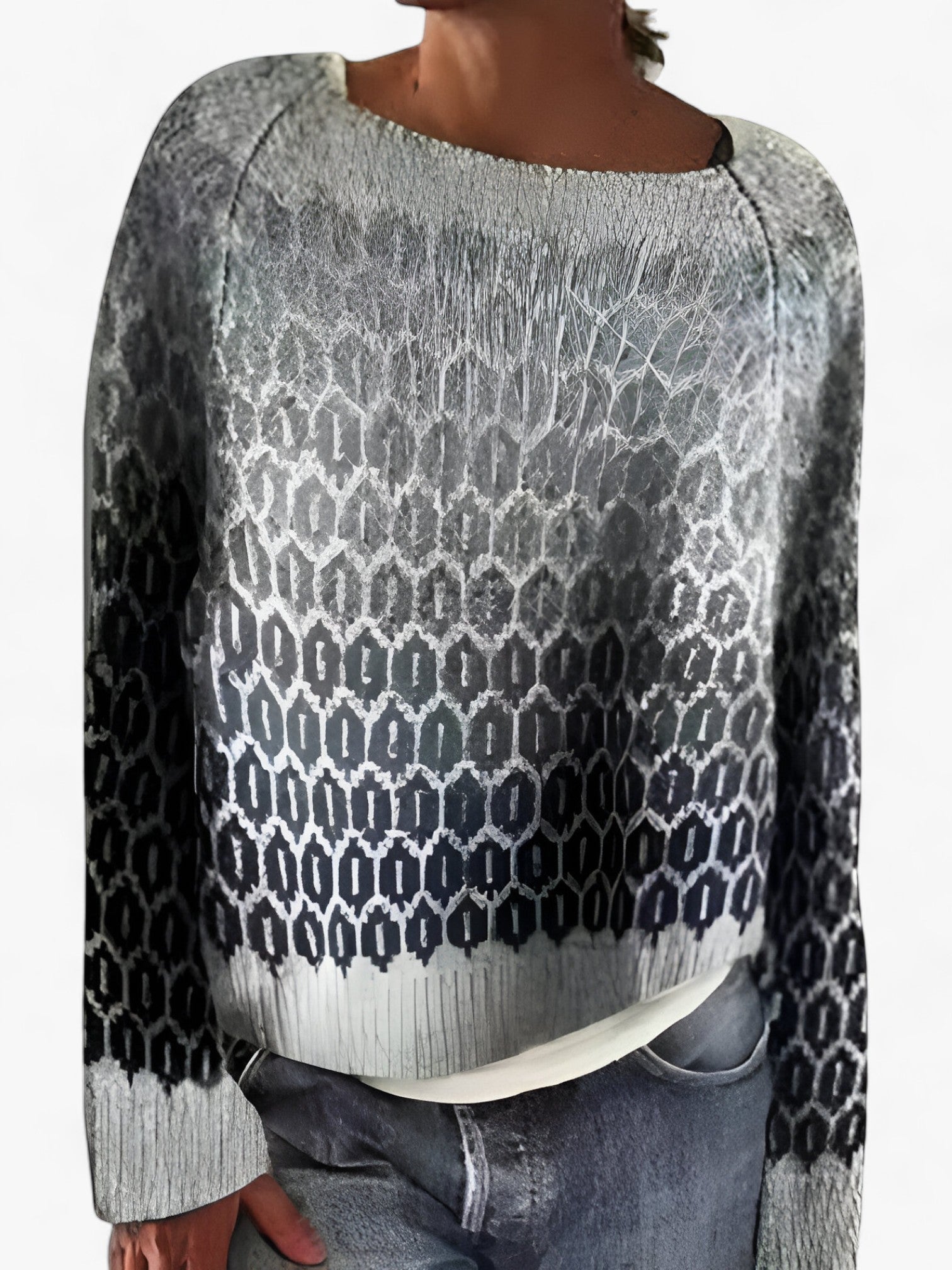 Dam Tröja Vintage Design Mjuk Polyester Elegant Komfortabel-2