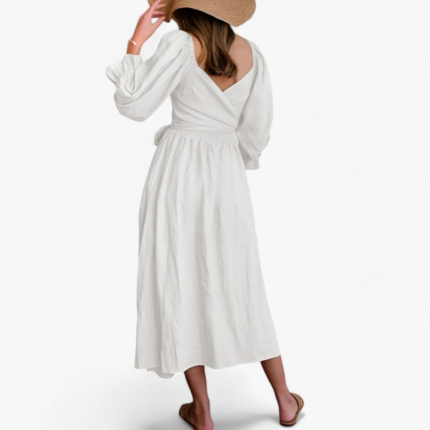 Dam Klänning Ruffles Modern Design Polyester-2