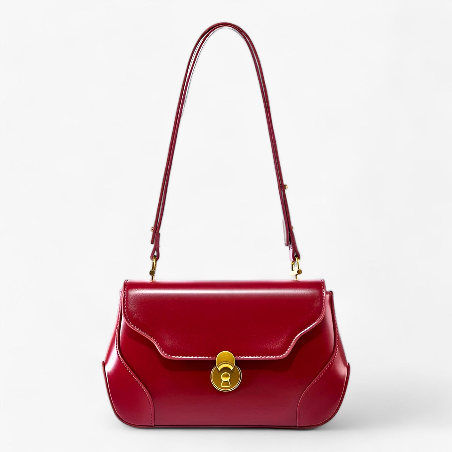 Dam Axelväska Sadelstil Äkta Läder-1