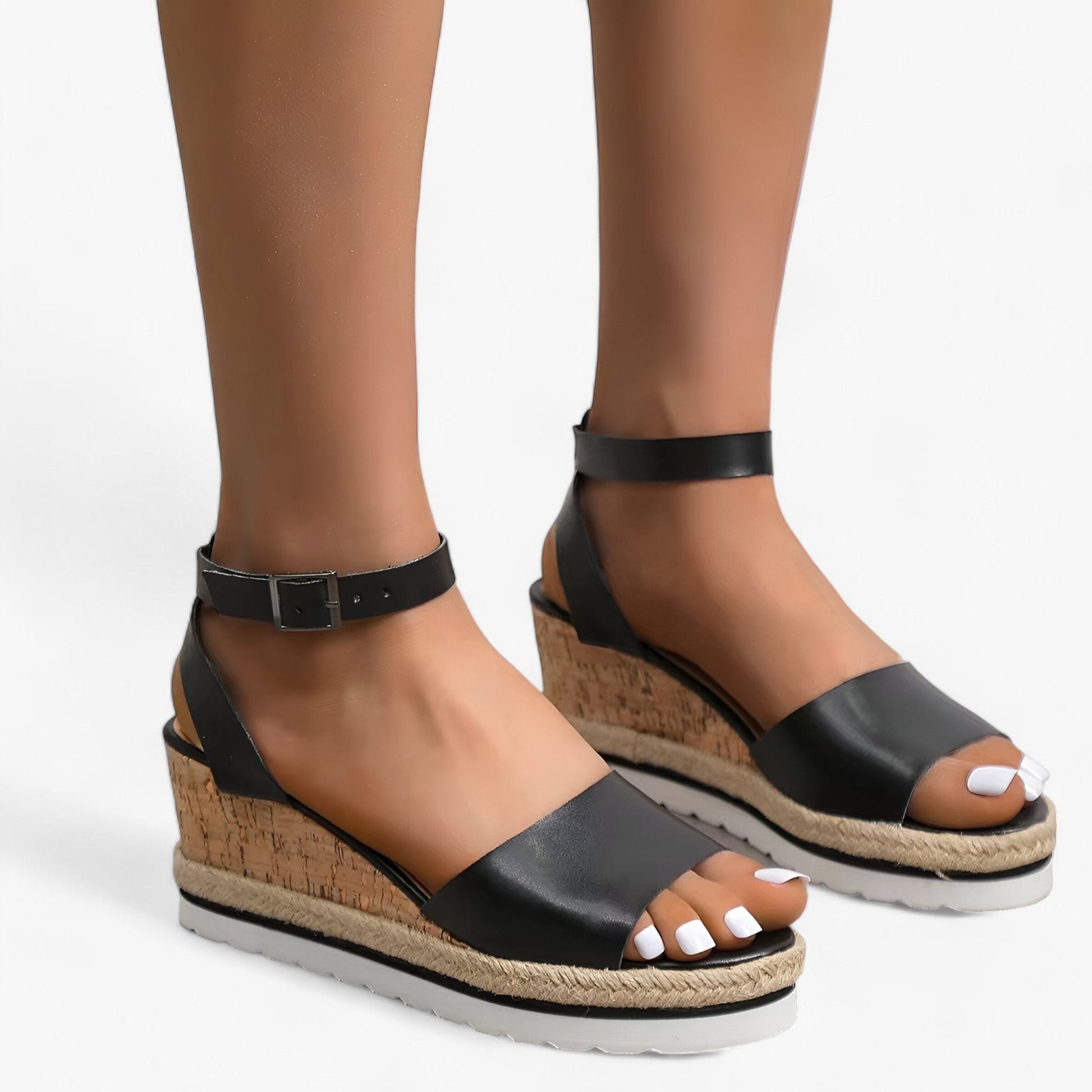Ortopedische Kilsandalen für Frauen aus Veganleder – Komfortable Plattform mit 3 cm Absatzhöhe und flexibler Passform 8
