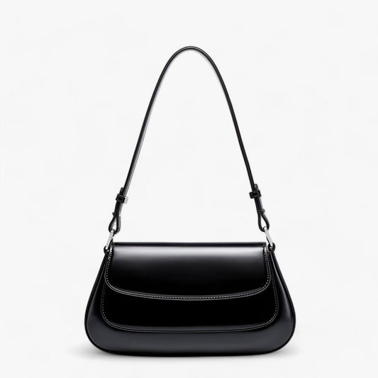 Dam Axelväska Vintage Stil Äkta Läder 1