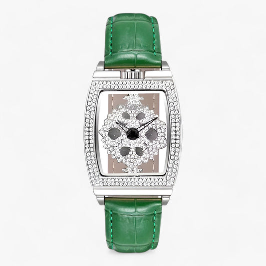 Damklocka Tonneau Skelett Läderarmband Elegant Design-1