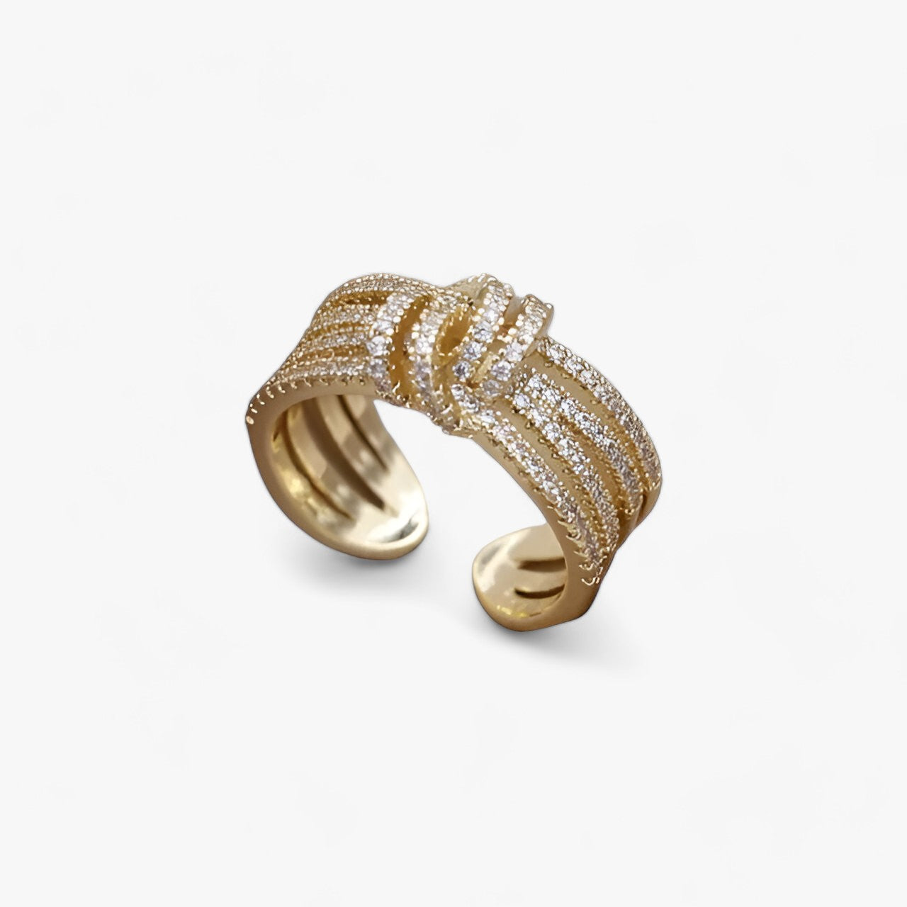 Kvinnors Öppen Ring 14K Guldpläterad Metall Zirkonium 1
