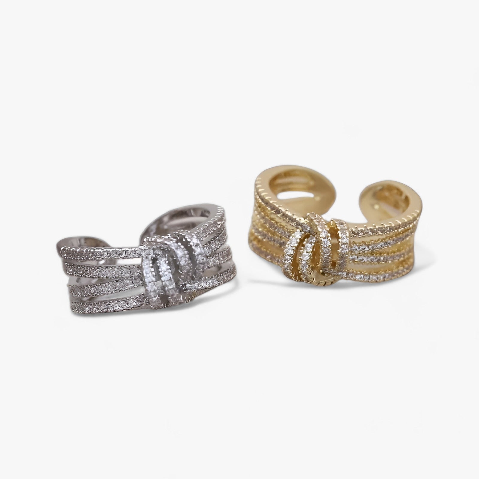 Kvinnors Öppen Ring 14K Guldpläterad Metall Zirkonium 2