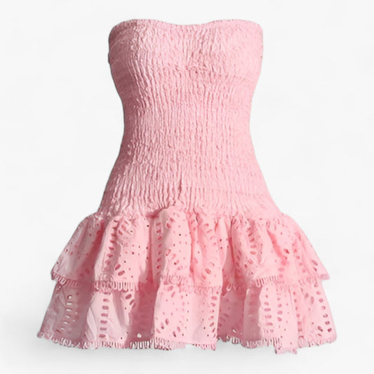 Kvinnor Klänning Ärmlös Hög Midja Polyester-1