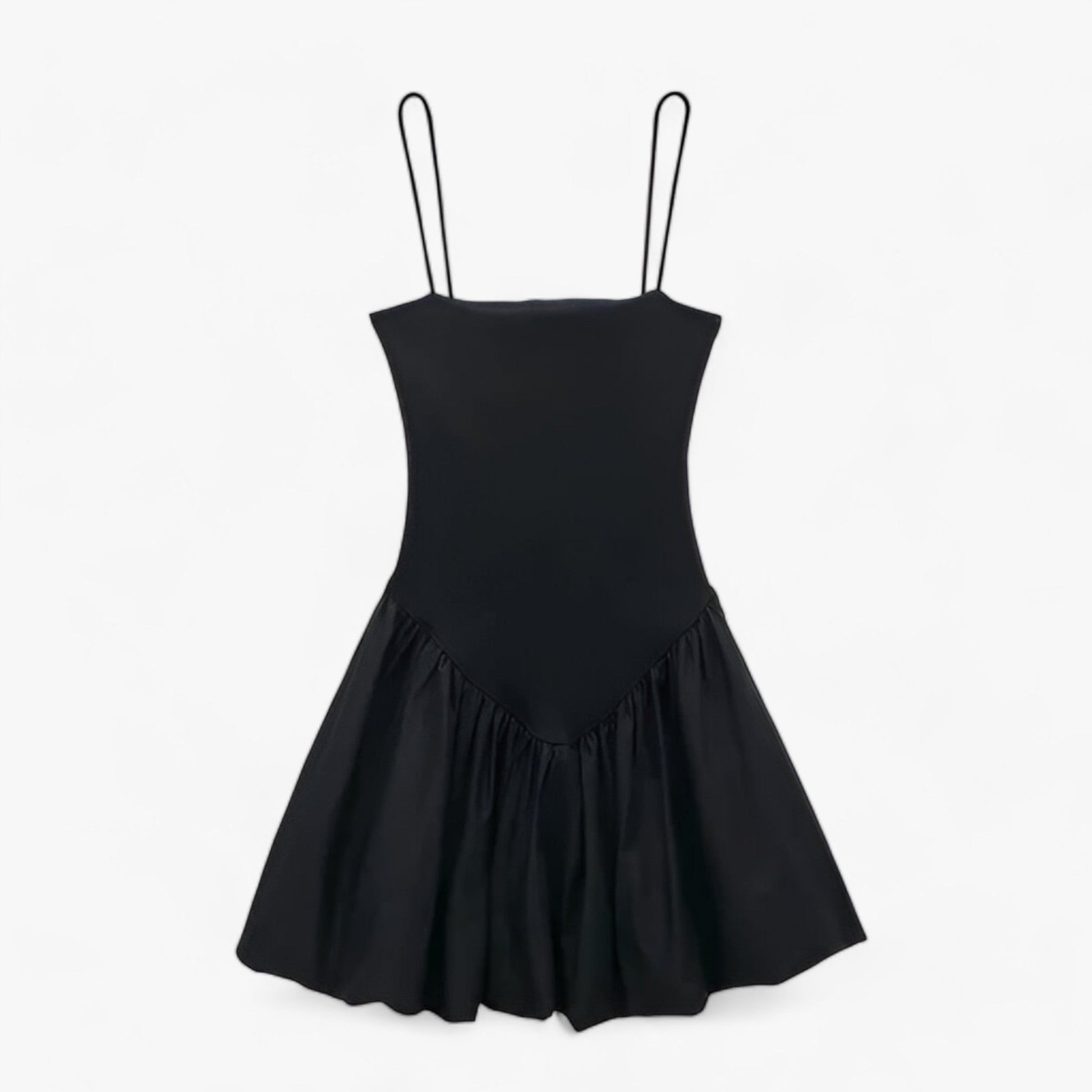 Kvinna Mini Klänning Monokrom Design Lätt Material 1