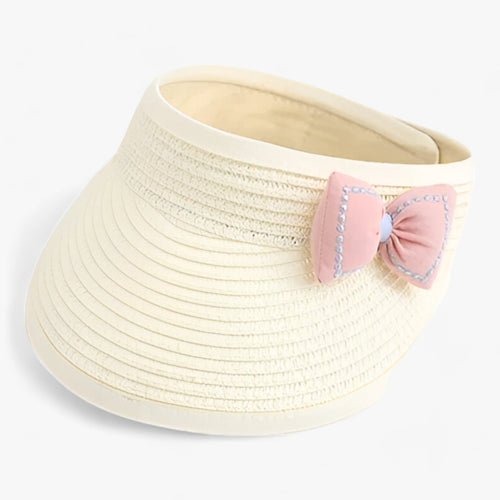 Flickors Sommarhatt i Lätt Halm med Slingdesign – Solskydd för Utomhusaktiviteter och Stranddagar 1