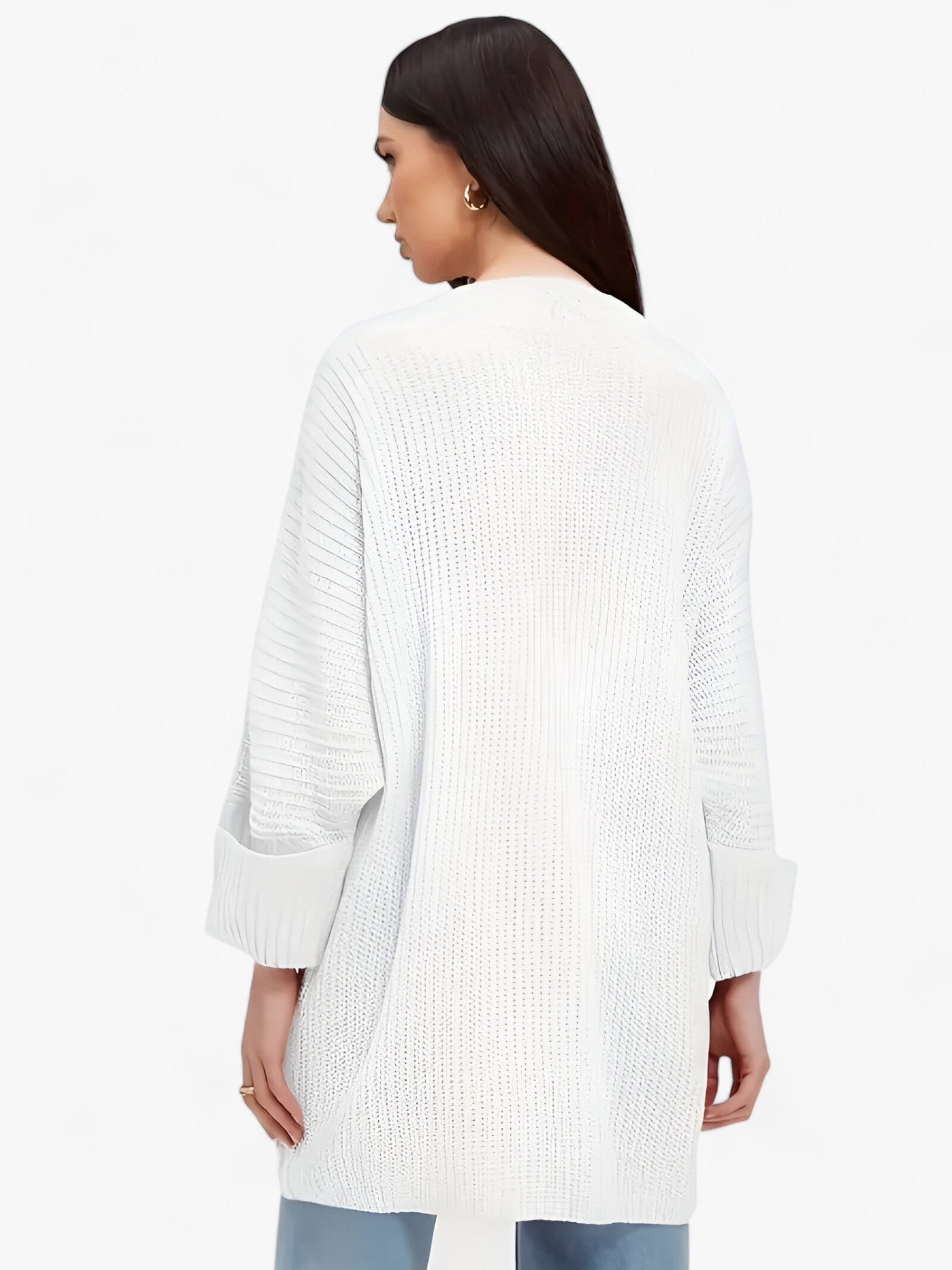 Dam Cardigan Medel Längd Polyester Elegant Stil 6