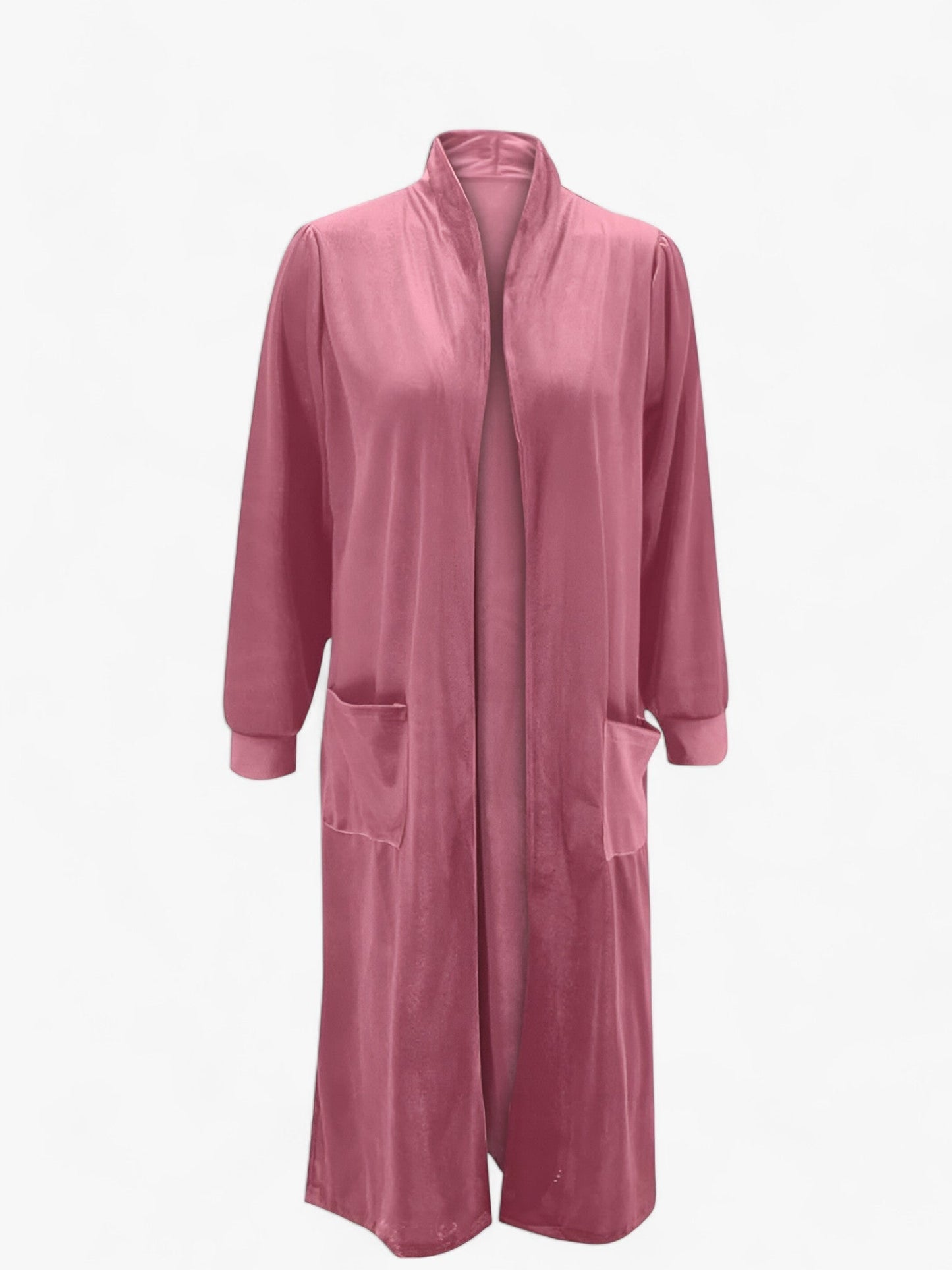 Lång Jacka Dam i Elegant Polyester med Reverskrage för Vår och Höst – Flera Storlekar 10