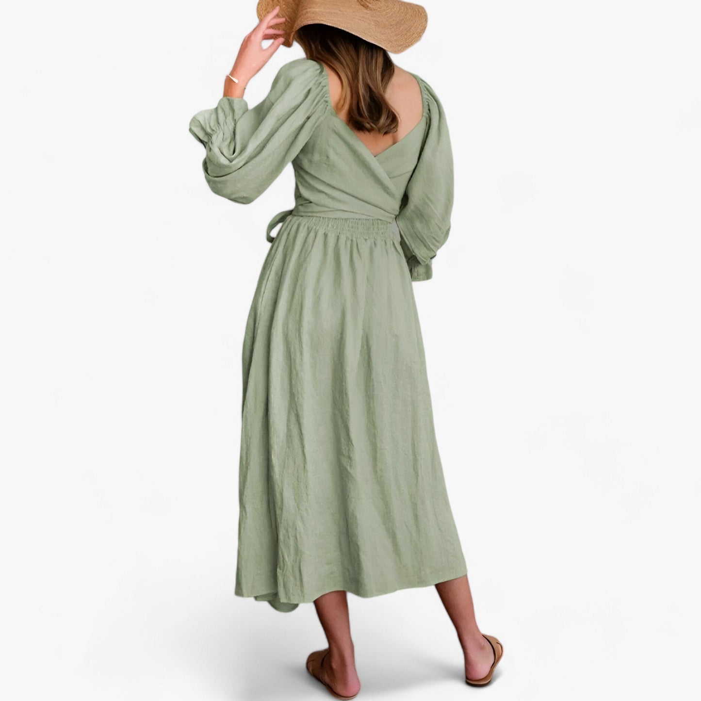 Dam Klänning Ruffles Modern Design Polyester-6