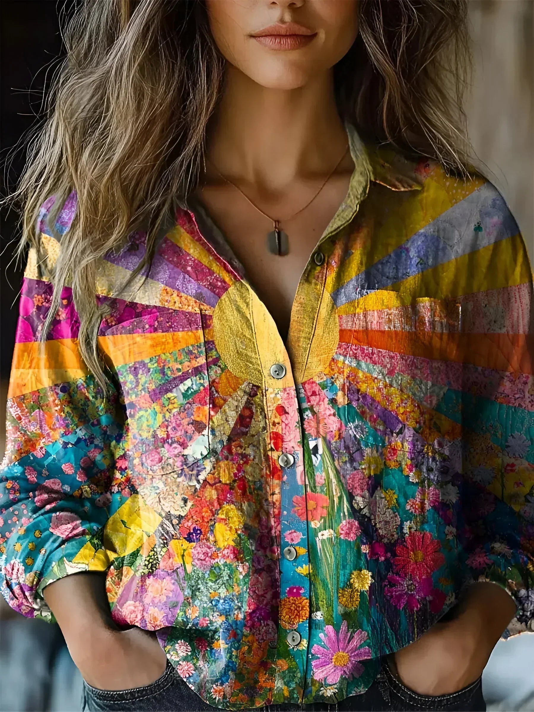 Variant image for Dam Topp Blommig Avslappnad Polyester-1