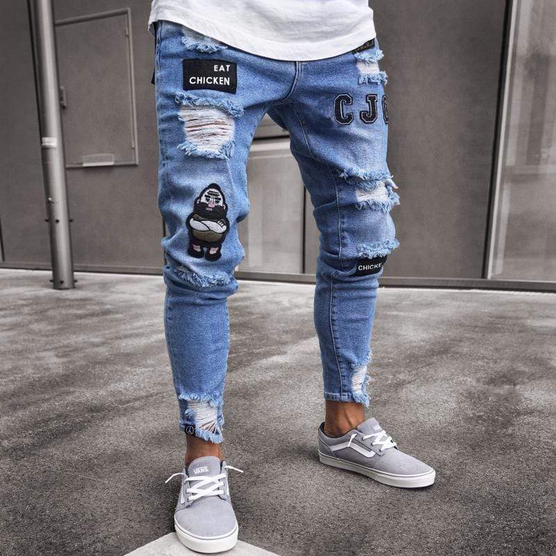 Slitna Dam Jeans Slim-Fit Medelhög Midja Bomullsmix Denim-1