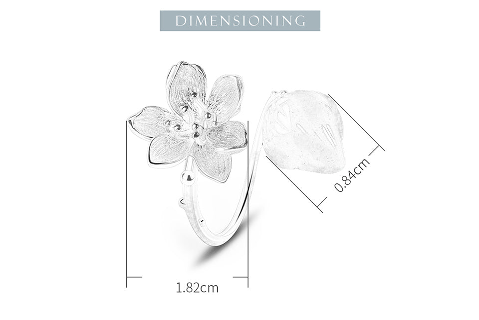 Ring i 925 Sterling Silver med Blommig Design och Aventurin 2