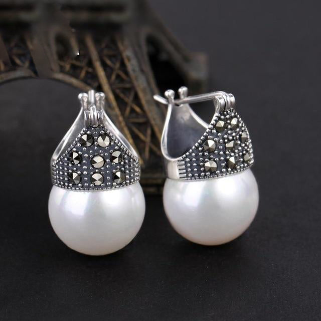Variant image for Damörhängen Pärlörhängen i 926 Sterling Silver med Naturliga Skalpärlor-2