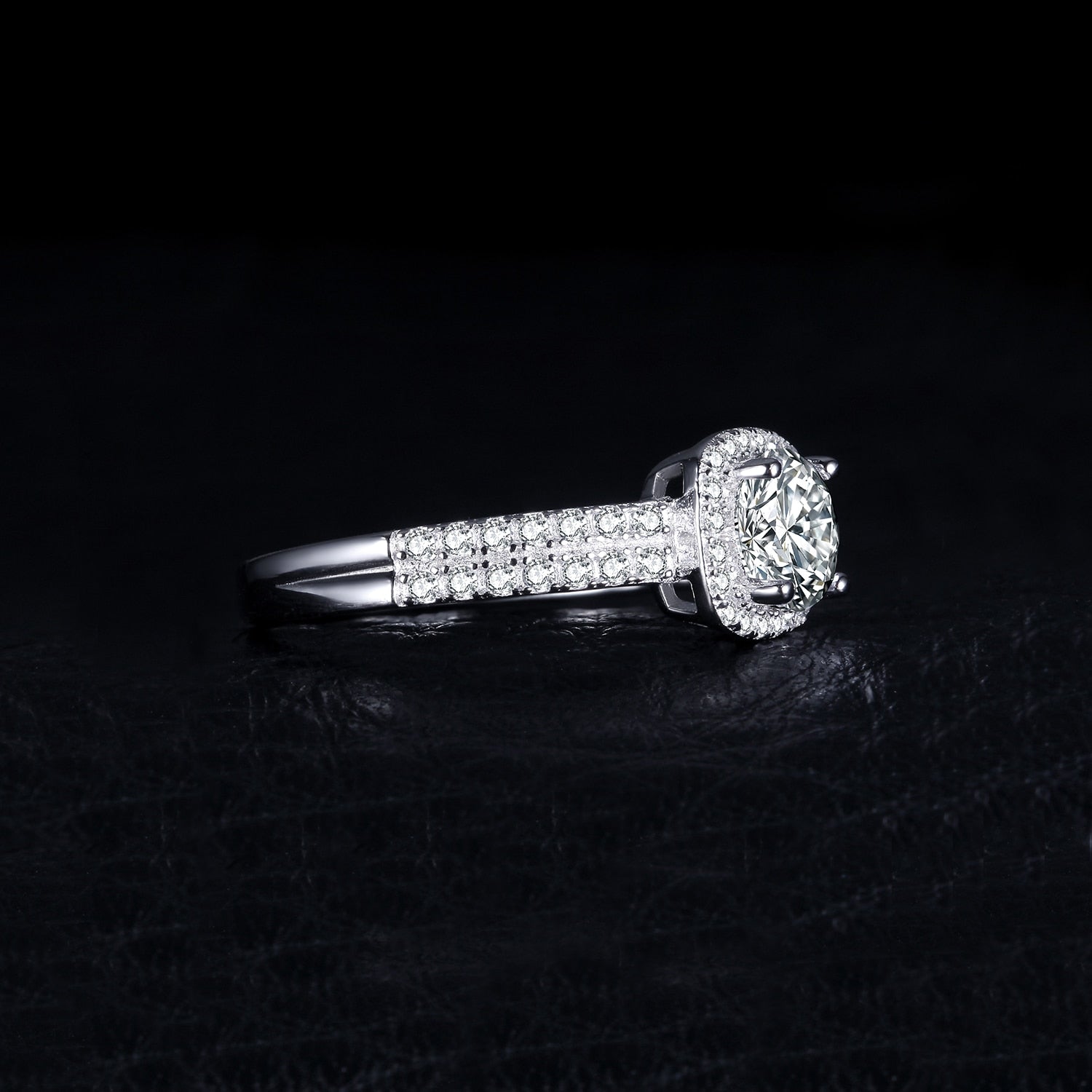 Ring i 925 Sterling Silver Geometrisk Design med Zirkon Detalj-3