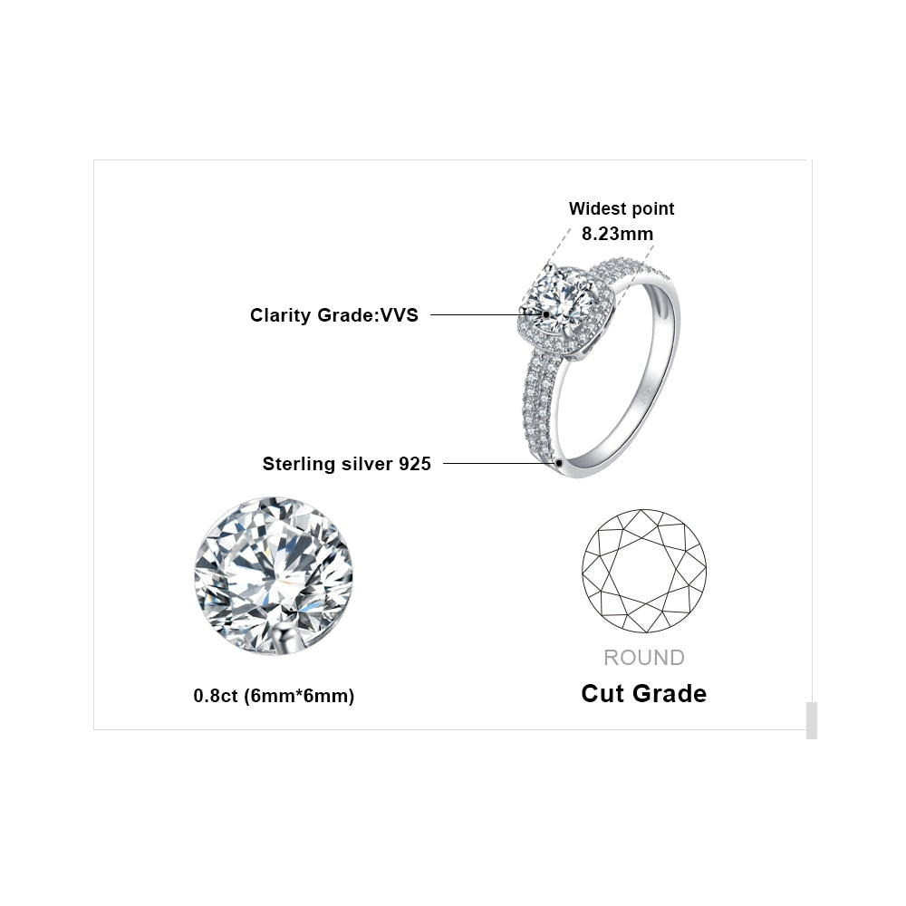 Ring i 925 Sterling Silver Geometrisk Design med Zirkon Detalj-4