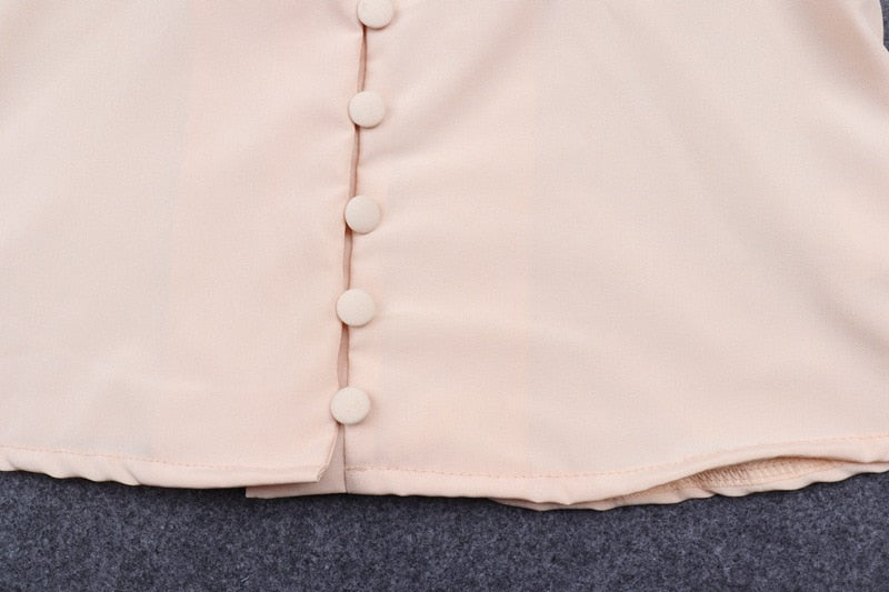 Kvinnors Blus V-ringning Lykta Ärmar Polyester Spandex-6