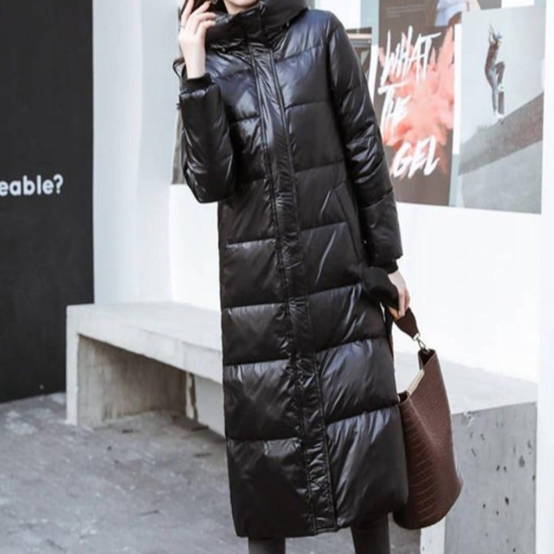 Lång Vinterrock Dam Figursydd Bomull Polyester-3