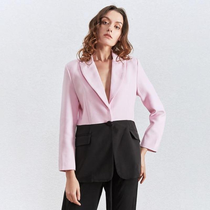 Variant image for Dam Blazer Normal Längd Ros-Svart Bomull Polyester-1