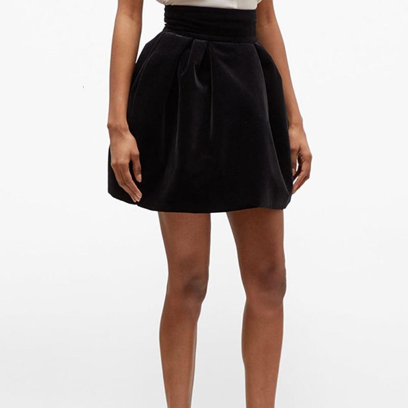 Dam Hög Midja Kjol Bomull Polyester Elegant Tidlös-2