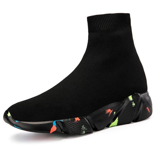 Herr Sneakers Slip-On Strumpstil Textil Komfort 10