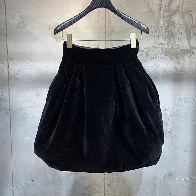 Dam Hög Midja Kjol Bomull Polyester Elegant Tidlös-4