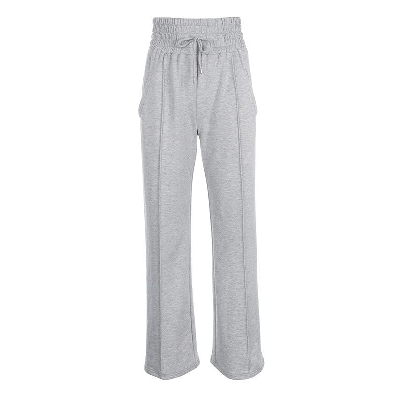 Variant image for Dam Sweatpants Hög Midja Grå Mjukisbyxor i Bomull och Polyester-2