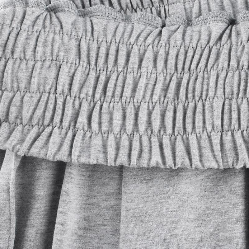 Dam Sweatpants Hög Midja Grå Mjukisbyxor i Bomull och Polyester-6