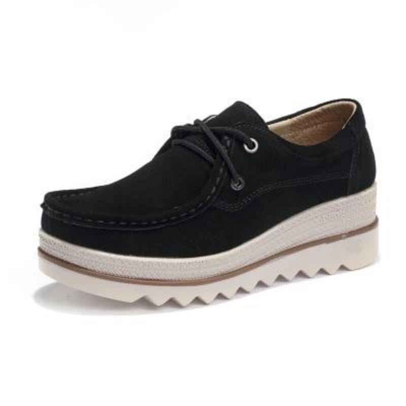 Dam Sneakers Sportiga Plattform Läder 6
