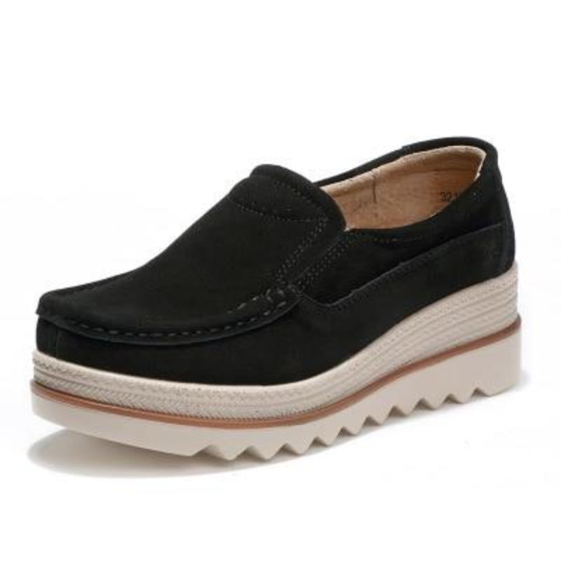 Dam Sneakers Sportiga Plattform Läder 2