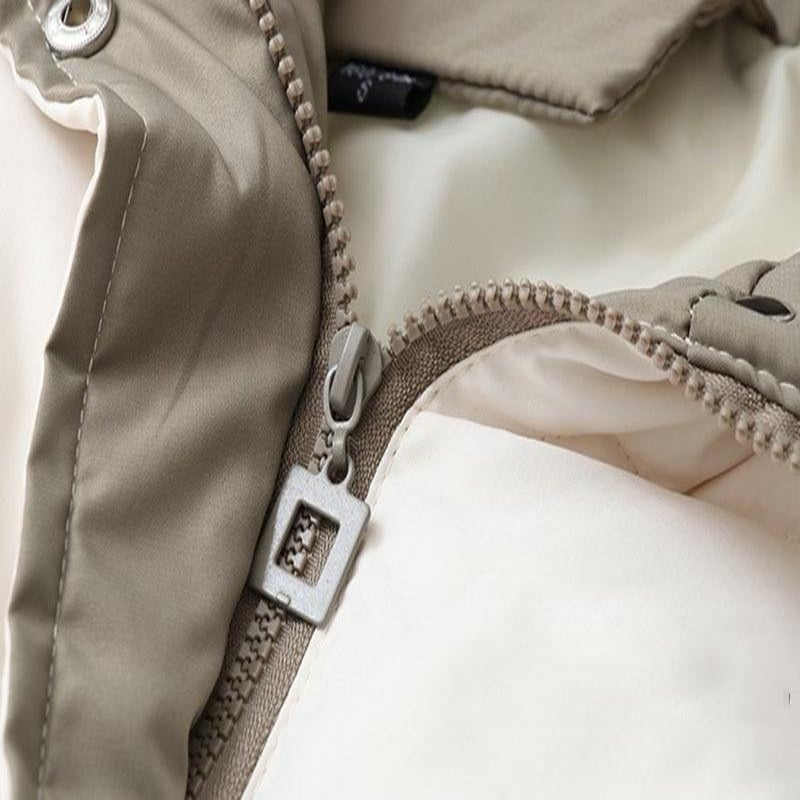 Dam Lång Vinterjacka Quiltad Bomull Polyester med Rymlig Huva-6